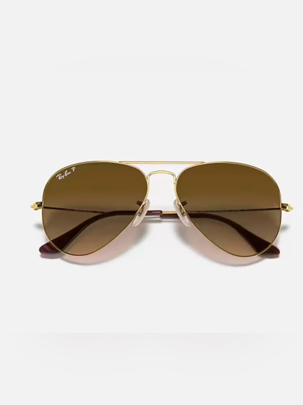 Ray-Ban Gold Frame Brown Gradient Aviator Sunglasses